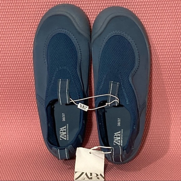 Zara Womens Blue Neoprene Flat Activity Shoes - Size EU 36/37 & US 6-6.5 NWT - Picture 8 of 9